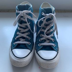 Teal Blue High Top Converses! 👟